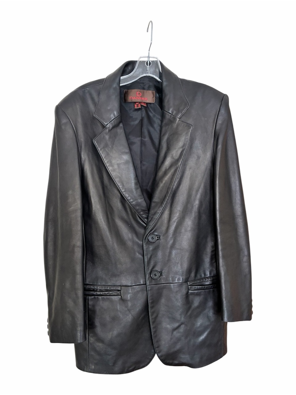 Danier Black Leather Sport Coat Blazer Sz small